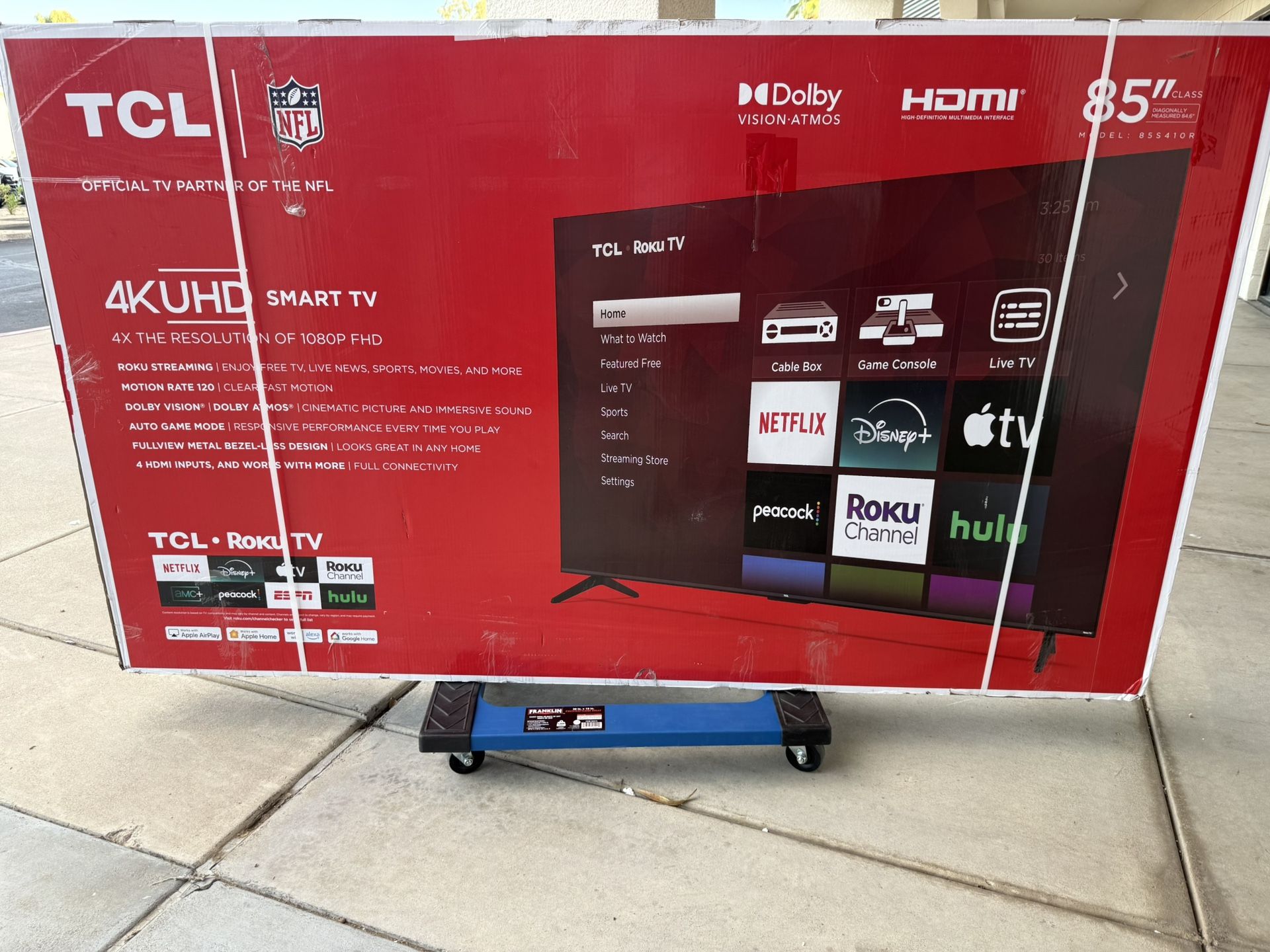 85 TV TCL smart 4K HDTV $55 down on financing free delivery six month warranty