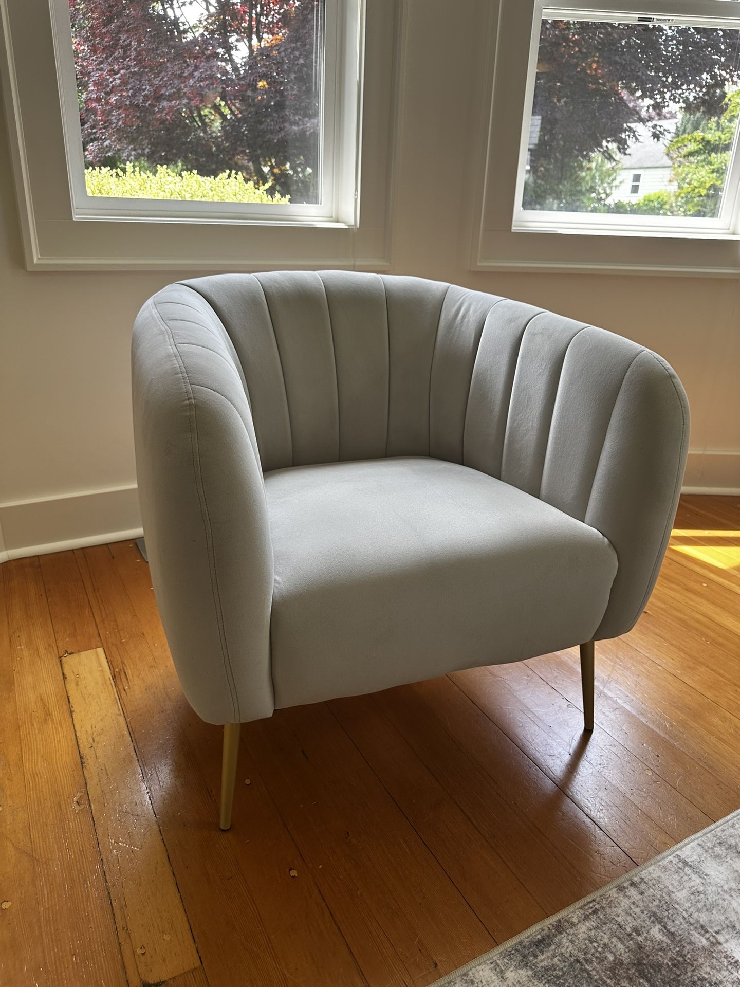 Gray eLuxury Sawyer Channel Living Room Chair