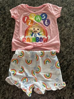 CoComelon JJ  T-Shirt and French Terry Shorts Outfit Set 12 Months 