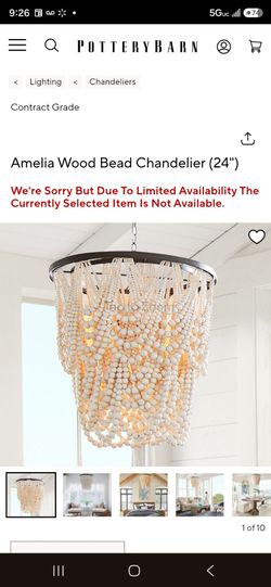 Amelia Wood Bead Chandelier 24x24 inches