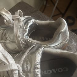 White&silver Coach Shoes