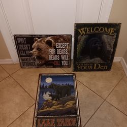 Bear Metal Signs