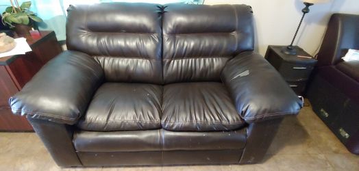 Leather love seat