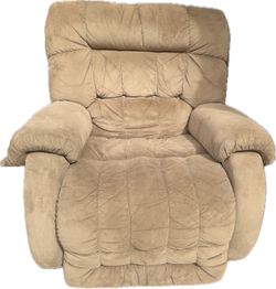 Beige Microfiber Oversized Recliner Chair