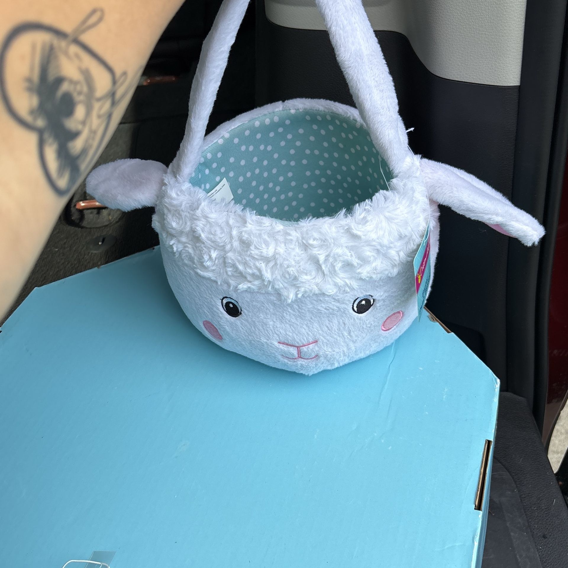 Plush Sheep Easter Basket