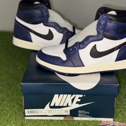  The Air Jordan 1 Retro High OG Men's Size 11.5 Midnight Navy Casual Shoes DZ5485-401