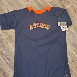 NEW Majestic Men’s Houston Astros Navy Jersey Shirt  Baseball MLB XL T