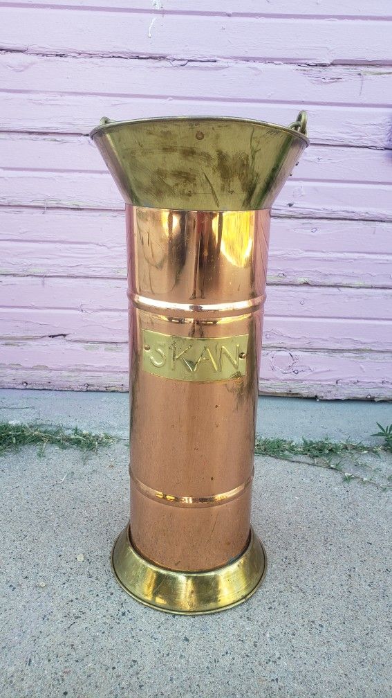 Vintage 5Kan Brass/Copper Umbrella Stand