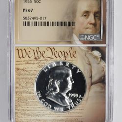 1955 Silver Franklin Half Dollar "We the People Holder" Gem Proof 67