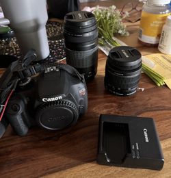 Canon EOS Rebel T5 DSLR Camera with Two Lenses