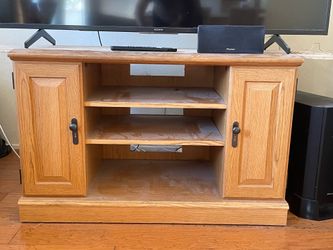 Oak Wood TV Stand Media Console