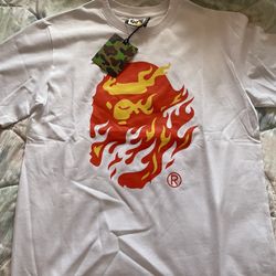 Bape T shirt white flame brand new
