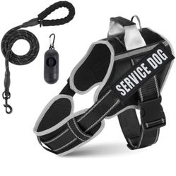 “New”Service&Emotion Support Dog Vest (sz  Med-Large) W/5 Ft Leash&patches(retail$29