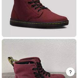 Dr Martens Maroon Canvas Boots Size 7!! Brand New Only Wore Once! 
