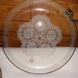 Beautiful Vintage Glass Serving Tray