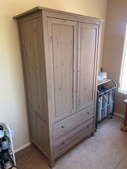 IKEA HEMNES Armoire/Wardrobe Cabinet – Gray Brown – Very Good Condition