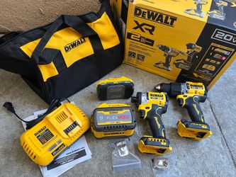 DEWALT 20V Lithium-Ion Cordless 2- Tool Combo Kit with 20V/60V FLEXVOLT 9 Ah Battery, 4 Ah Battery and Charger