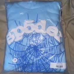 Sp5der Sky Blue Hoodie Size Medium 