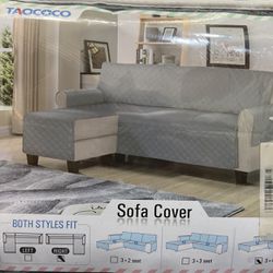 Waterproof L Shaped Couch Cover Sectional Sofa Cover, 1 Piece Reversible Pet Couch Cover with Chaise Lounge for Sectional Sofa L Shape with Straps for