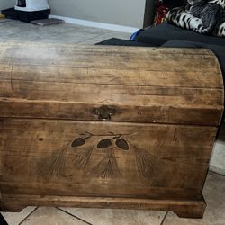 Hand Made Wooden Storage Trunk 