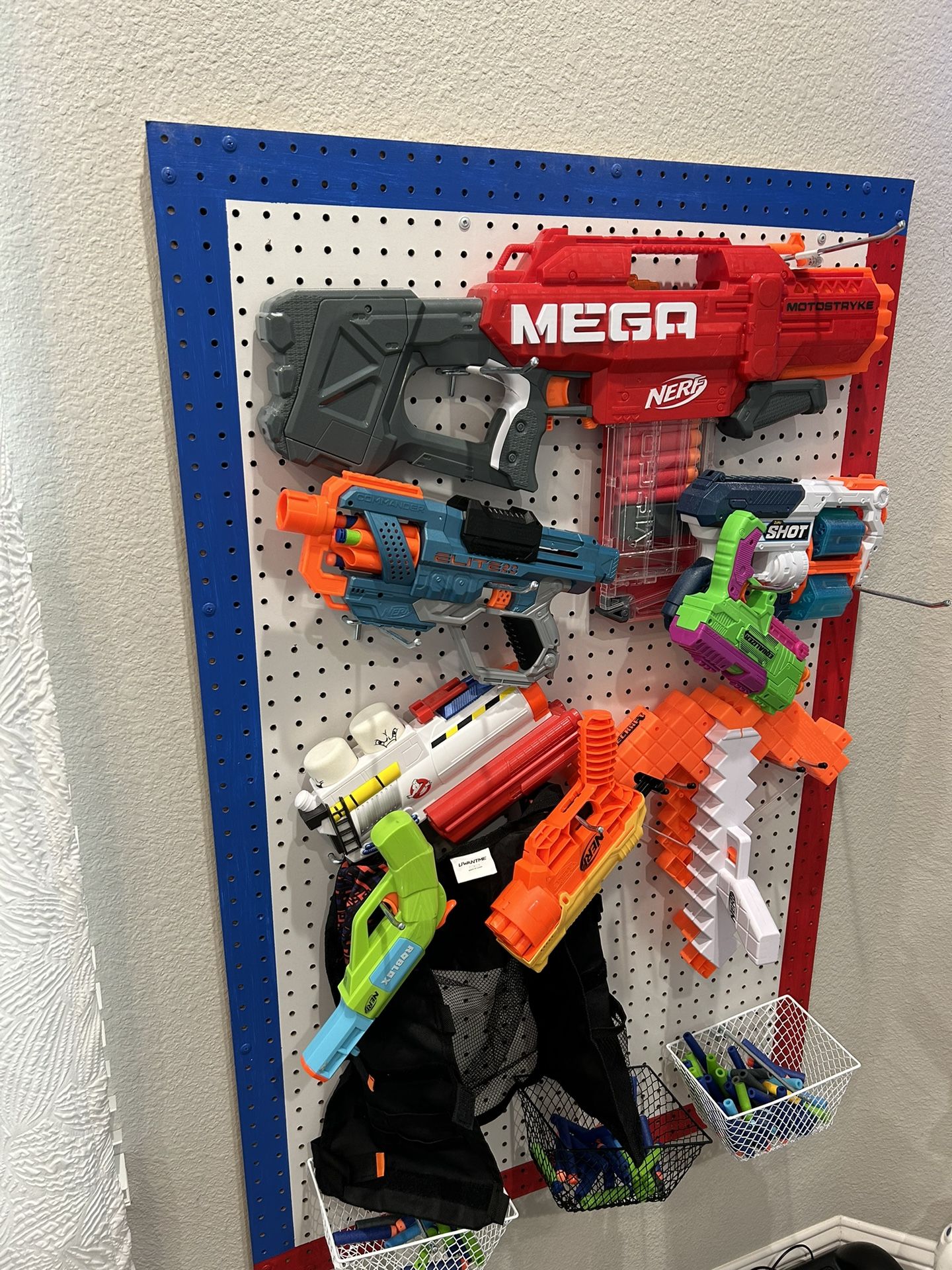 Nerf Guns And Peg Board