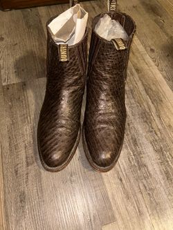 Ostrich Skin Mens Botin Cowboy Boots