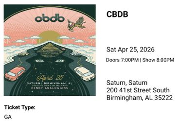 2x CBDB Reunion Concert Tickets