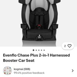 Evenflo Chase Plus 2-in-1 Harnessed Booster Car Seat $60