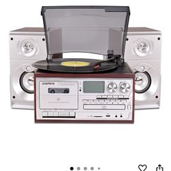 New LoopTone Vinyl Record Player Turntable With Speakers 