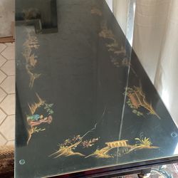 Oriental Designer Coffee Table With A Glass Top 