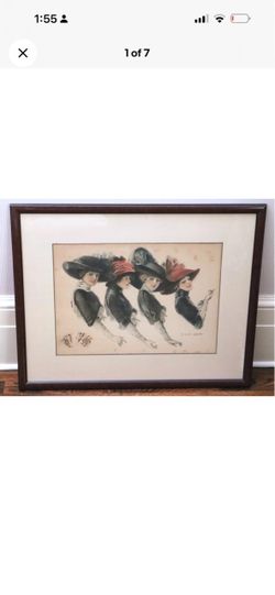 Framed Print F. Earl Christy 4 Chic Women Hands Worth Holding 1911 26"  x 21"