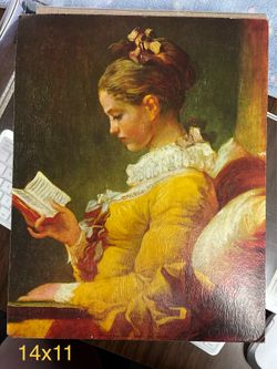 Vintage Reproduction Print A Young Girl Reading by Jean-Honoré Fragonard