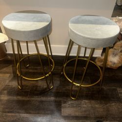 Gray/Gold Barstools