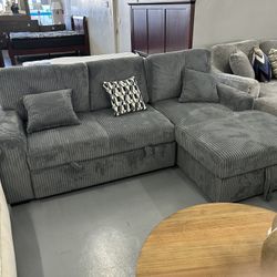Beautiful Custom Corduroy Sectionals With Storage And Sleeper 