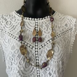Gold-tone Necklace + Earring Bundle