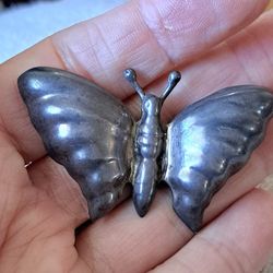 Rare Vintage Ballestreros Taxco Mexican Silver Butterfly Brooch