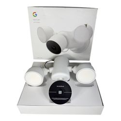 Google Nest Cam with Floodlight Wired Outdoor Security Camera White - No Mount