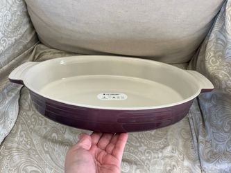 💜 new nice present hard to find FIG purple LE CREUSET 36 cm. oval baking dish bakeware stoneware