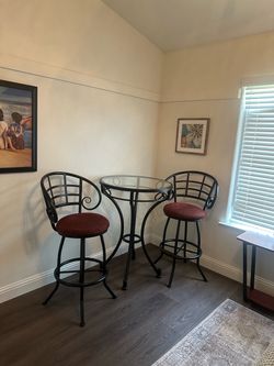 3-Piece Bistro Pub Table Set with Stools