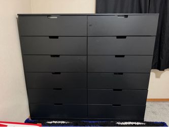 Black IKEA NORDLI Dresser (12 Drawer)