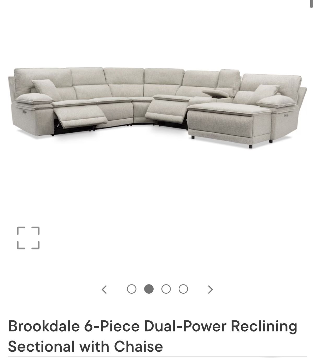 6 Piece Dual Power Reclining sectional With Chaise