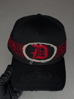 Black Snapback Cap with Embroidered D Logo