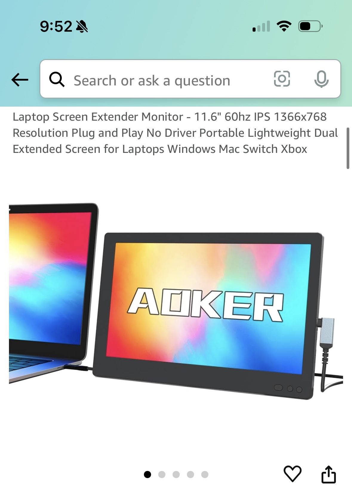 Laptop Screen Extender Monitor - 11.6"