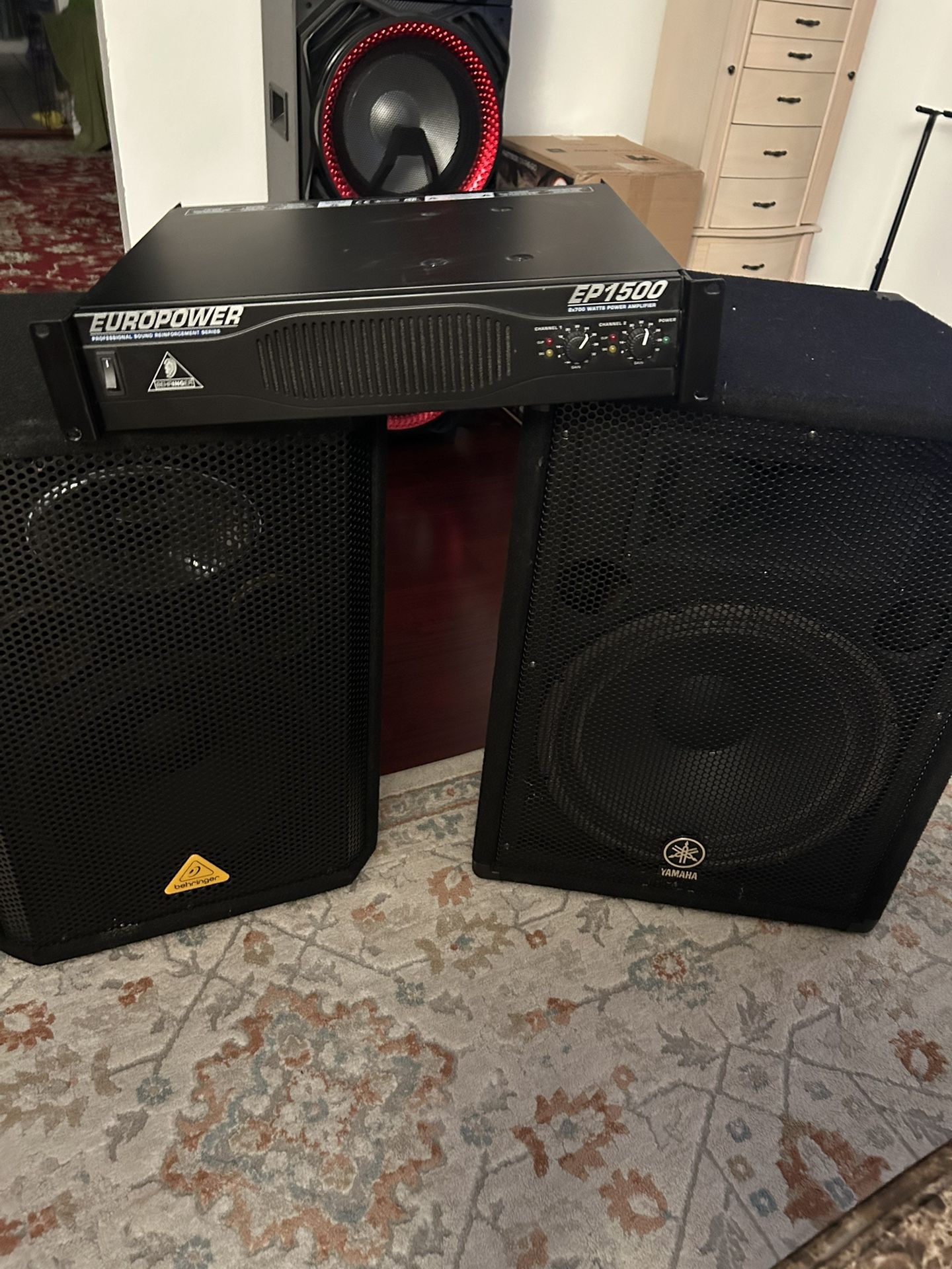 speakers and amplifier