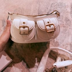 Coach White Ashton Shoulder Bag with Gold Hardware