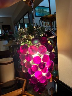 70s MCM Vintage Lucite Grape Cluster Hanging Swag