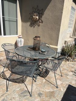 Wrought Iron Patio Table and Chair Set