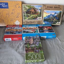 Lot of 7 Jigsaw Puzzles