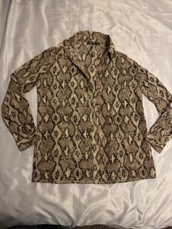 Nasty Gal snakeskin-print button-down top