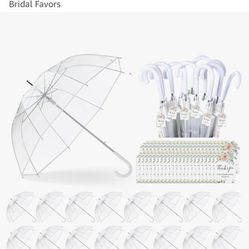 DansyDaisy 52” Clear Wedding Umbrellas 24 Ct. 